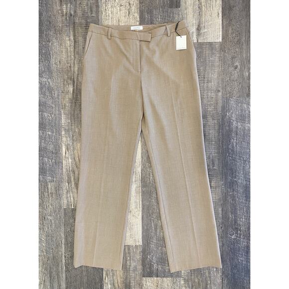 Calvin Klein Madison Pant Oatmeal Cream Size 12 NEW Office Career Work Trousers - Picture 1 of 12